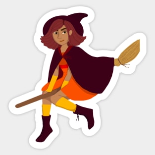 Broom Witch Sticker